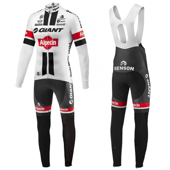 2016 Maillot Giant Tirantes Mangas Largas Negro Y Blanco